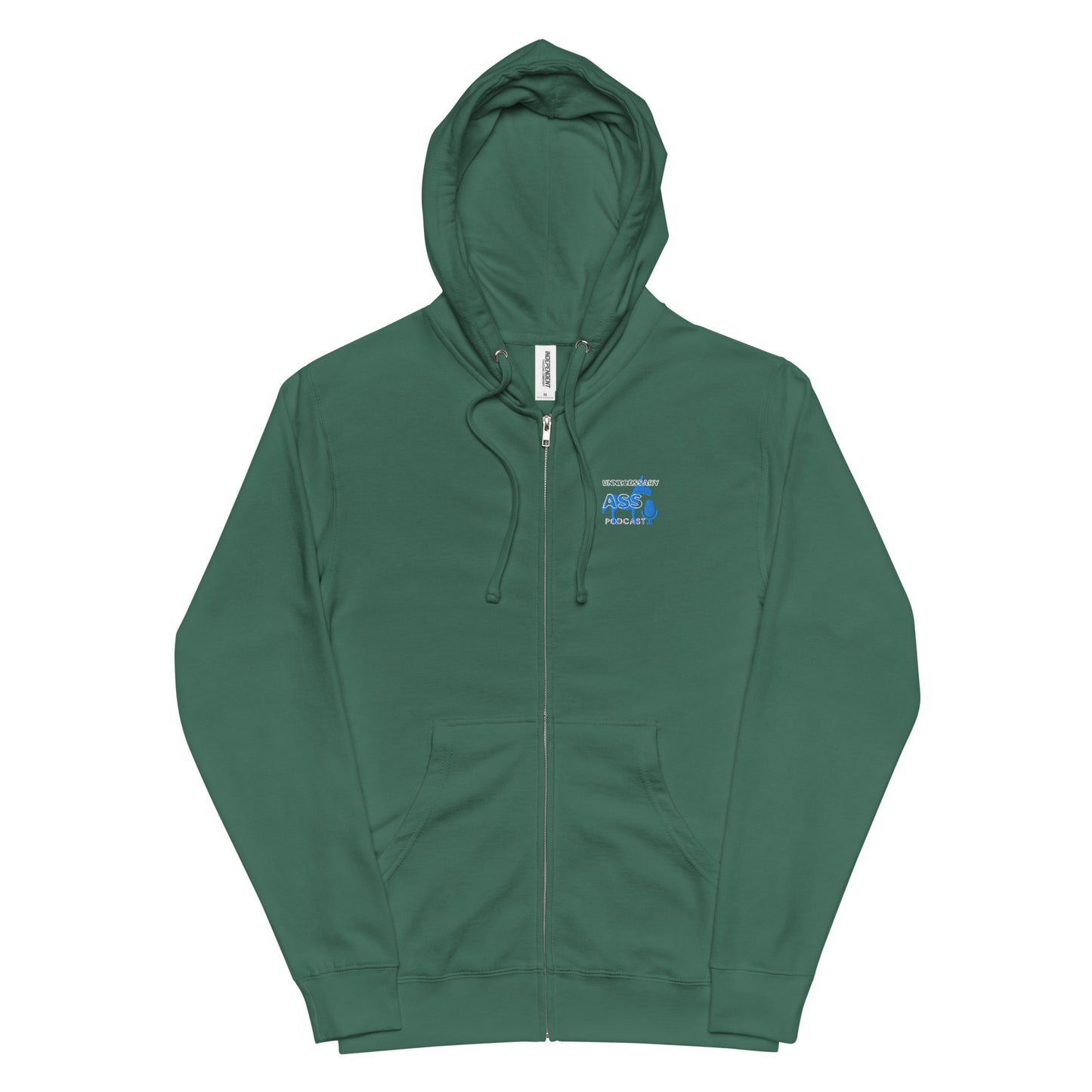 Unnecessary Ass Podcast Unisex Fleece Zip Up Hoodie