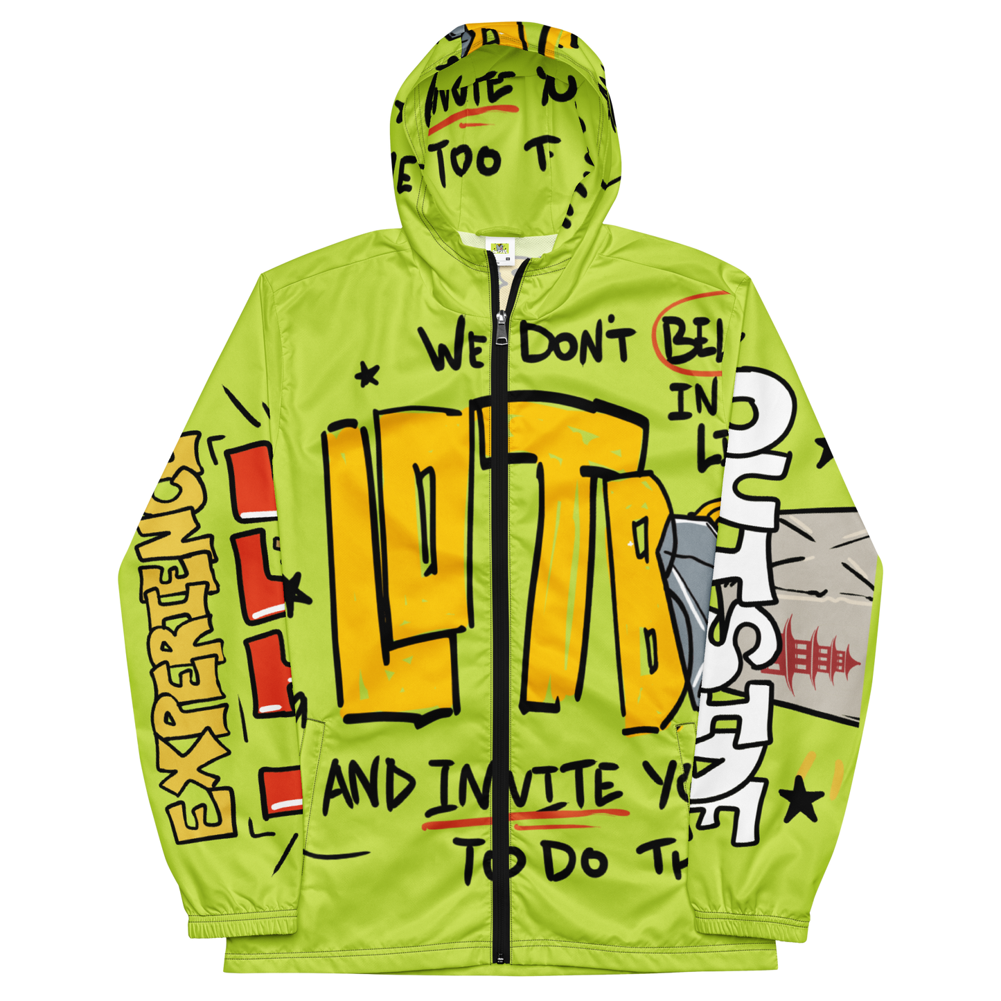 LOTB Lo Mein Men’s Windbreaker (LIME)