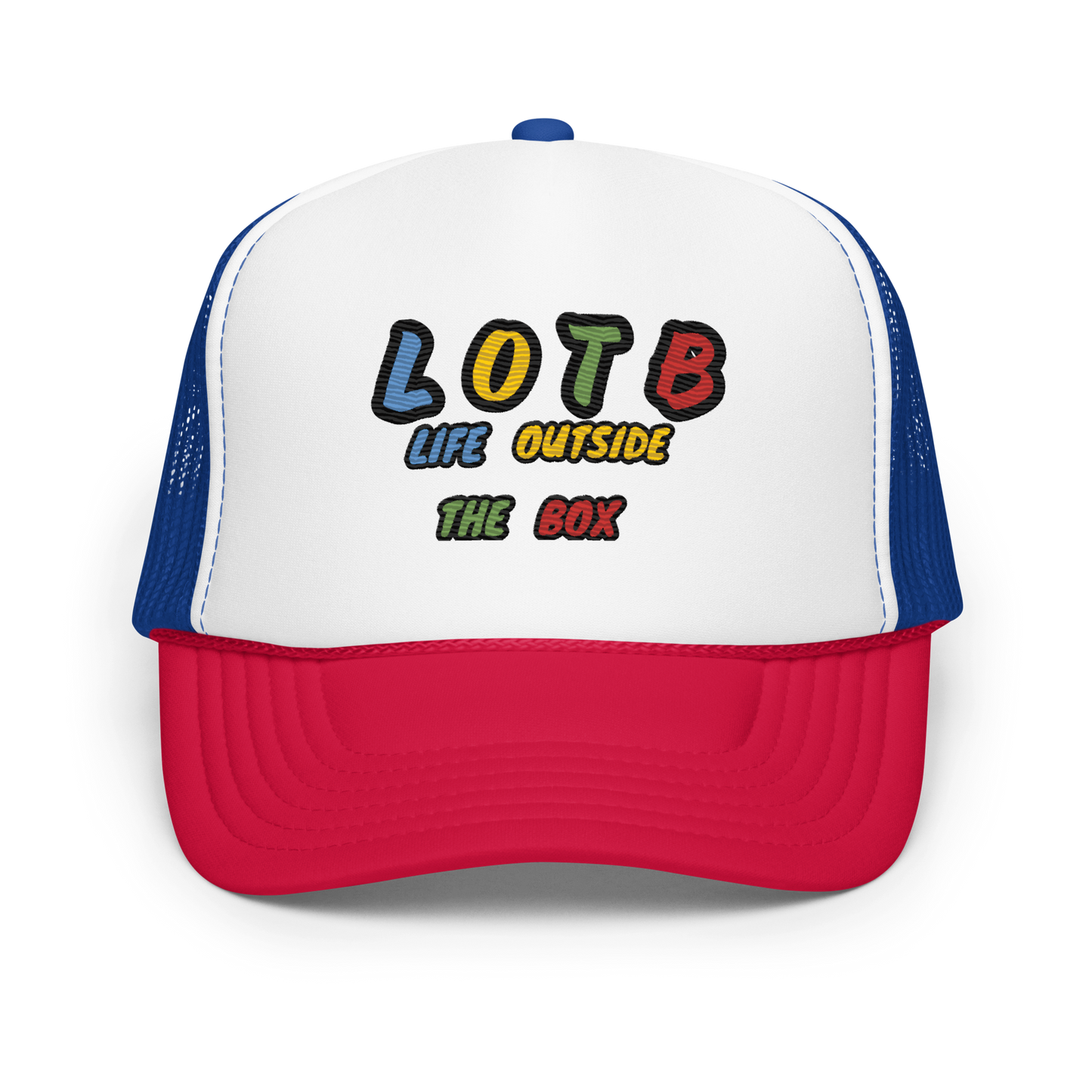 LOTB Multi Color Logo Foam Trucker Hat (with words)