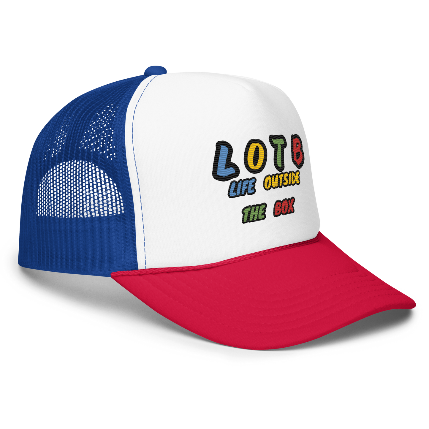 LOTB Multi Color Logo Foam Trucker Hat (with words)