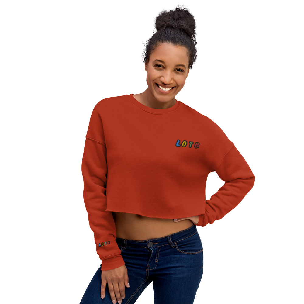 LOTB Multi-Color Logo Crop Sweatshirt