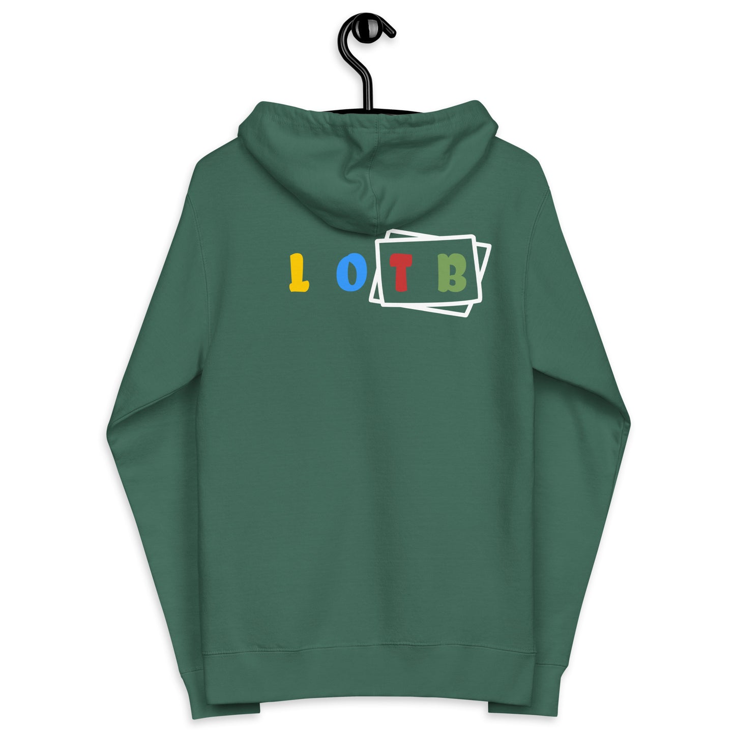 LOTB Multi Colored Box Logo Unisex Fleece Zip Up Hoodie