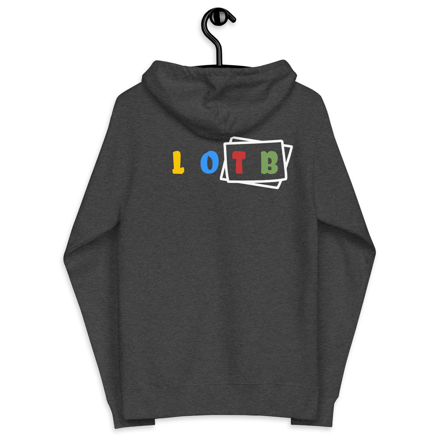 LOTB Multi Colored Box Logo Unisex Fleece Zip Up Hoodie