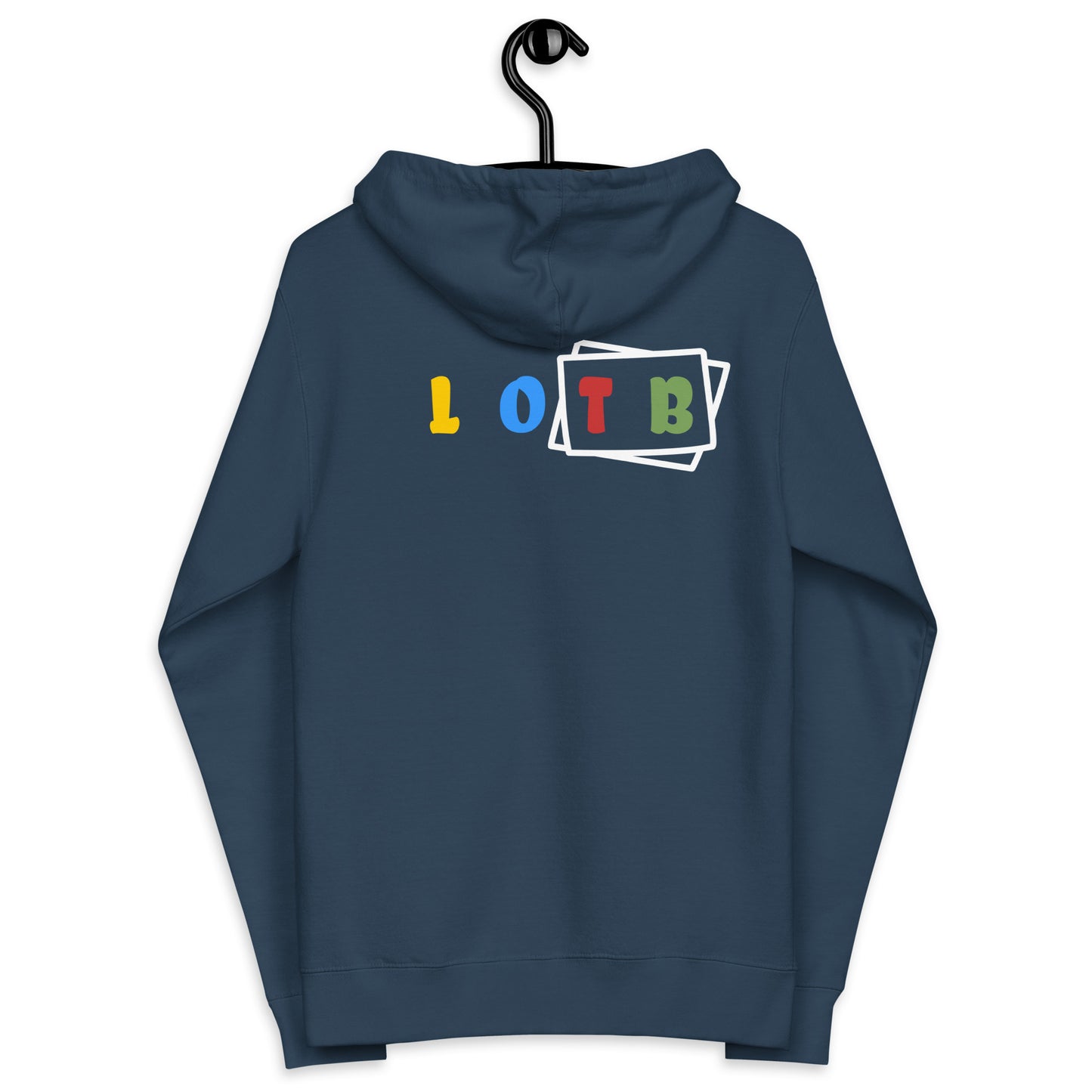 LOTB Multi Colored Box Logo Unisex Fleece Zip Up Hoodie