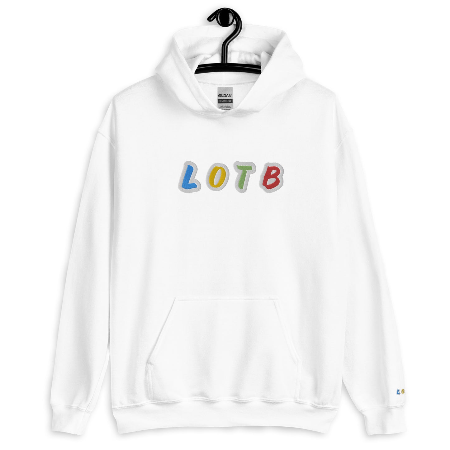 LOTB Logo Unisex Hoodie (White Multi Colored)